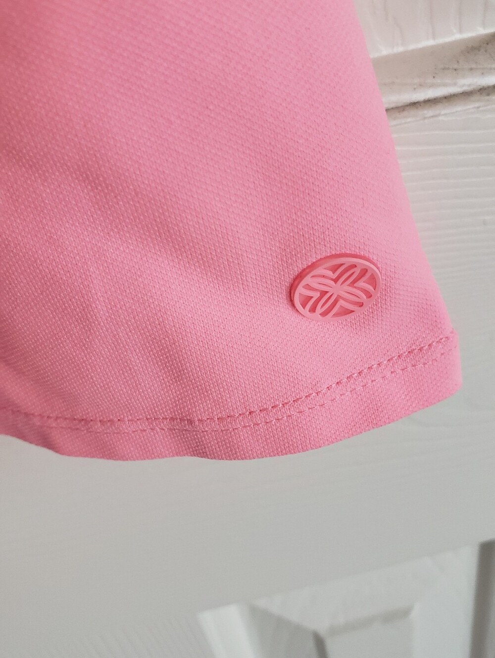 Lilly Pulitzer Luxletic Pink Sleeveless Dress with Blue-Trim Collar - Picture 5 of 6